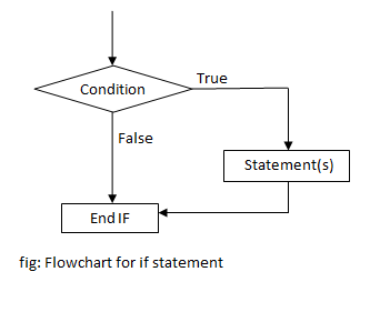 flowchart of if statement in C programming